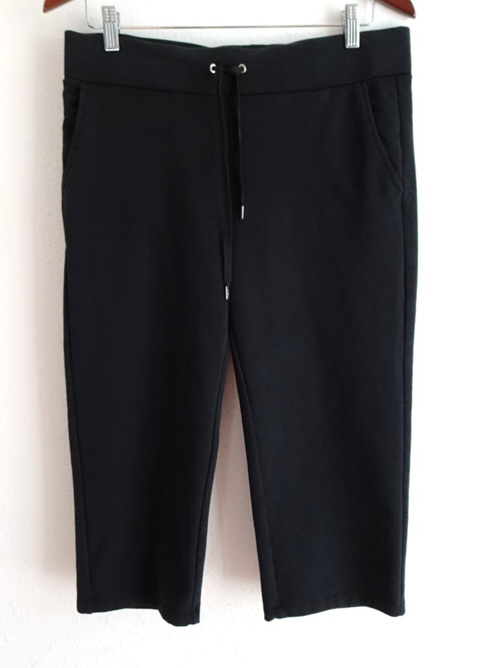 LRL Lauren Ralph Lauren Cropped Sweatpants Petite Women's MP Black Activewear